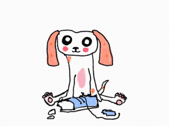 Dog Destroys Cartoon Shoes GIF