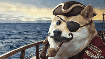 Dog Dressed As Pirate With Eye Patch And Pipe GIF