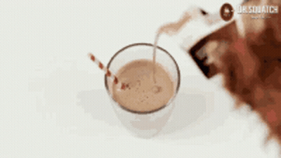 Dog Drinking Milkshake With Straw GIF
