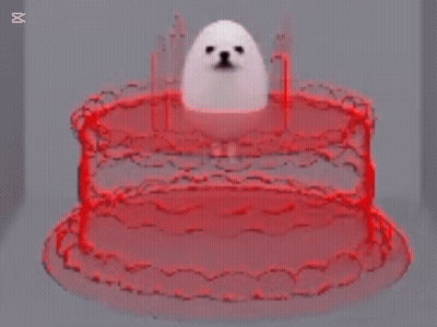 Dog Egg With Red Birthday Cake GIF