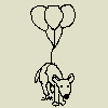 Dog Floating Balloons Sketch GIF