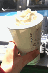 Dog Getting Whipped Cream Cup GIF