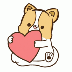 Dog Holding Big Heart Love GIF