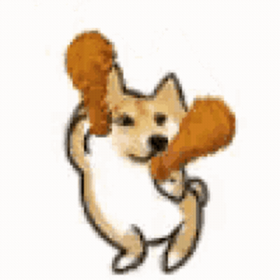Dog Holding Chicken Wing GIF