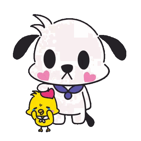 Dog Holding Chicken With Heart Sticker