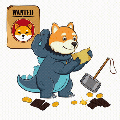 Dog Holding Hammer And Wanted Poster GIF