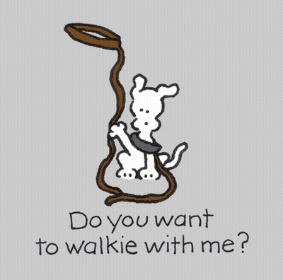 Dog Holding Leash Asking Do You Want Walkie GIF