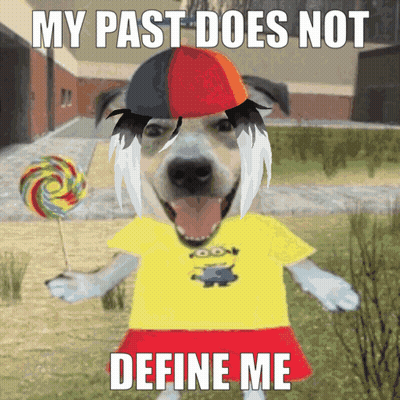 Dog Holding Lollipop Wearing Minions Shirt GIF