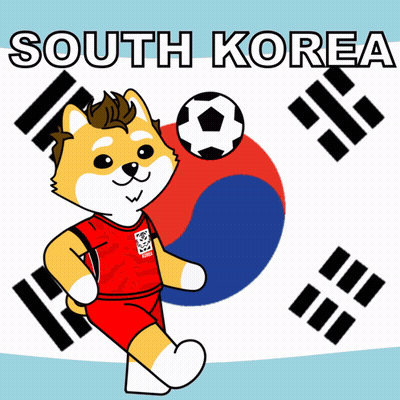 Dog Holding Soccer Ball With South Korea Flag GIF
