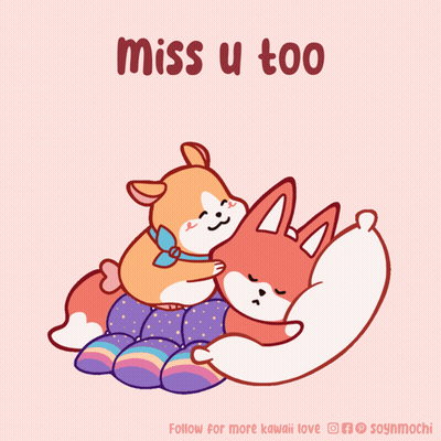 Dog Hugging Fox Miss U Too GIF