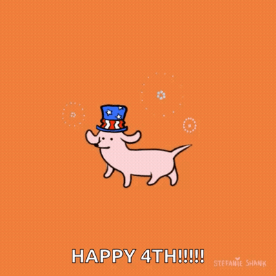Dog In American Flag Top Hat Saying Happy 4Th GIF