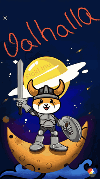 Dog In Armor Holding Sword And Shield Saying Valhalla GIF