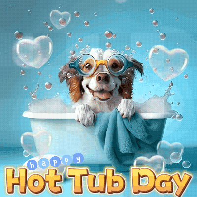 Dog In Bathtub Hot Tub Day GIF