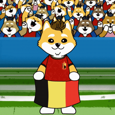 Dog In Jersey With Letter B Holding Flag GIF