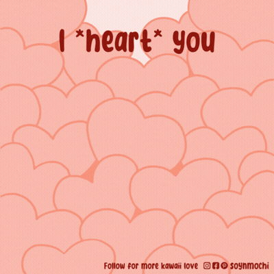 Dog In Pile Of Hearts Saying I Heart You GIF