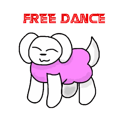 Dog In Pink Sweater Free Dance Sticker