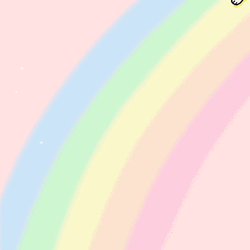 Dog In Rainbow Background