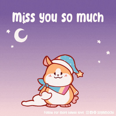 Dog In Sleep Cap Saying Miss You So Much GIF