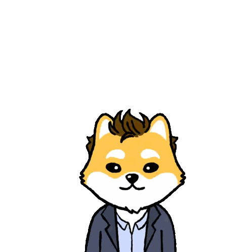Dog In Suit Holding Bread Sticker