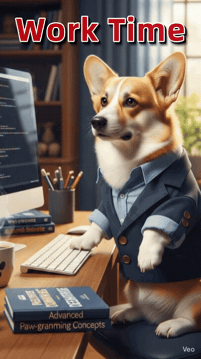 Dog In Suit Sitting At Desk GIF
