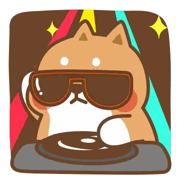 Dog In Sunglasses Playing Record Sticker