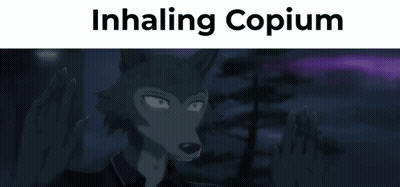Dog Inhaling Copium GIF