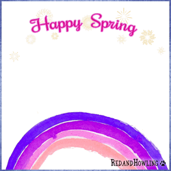 Dog Jumps Over The Rainbow For It's The First Day Of Spring GIF