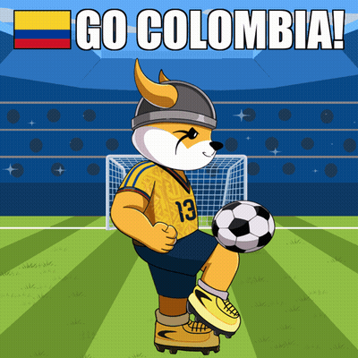 Dog Kicking Soccer Ball Go Colombia GIF