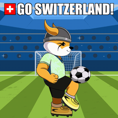 Dog Kicking Soccer Ball Saying Go Switzerland GIF
