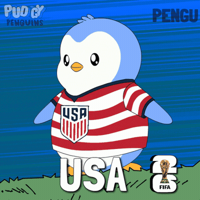 Dog Kicking Soccer Ball Saying USA Shoots GIF