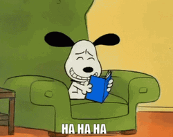 Dog Laughing While Reading GIF