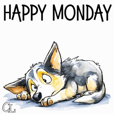 Dog Laying Down Happy Monday GIF