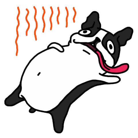 Dog Laying Down With Tongue Out Sticker