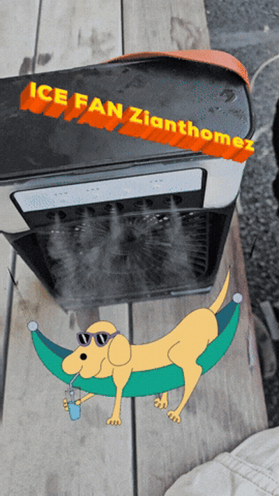 Dog Laying In Hammock Ice Fan Zlanthomez GIF