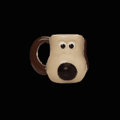 Dog Mug With Brown Handle GIF