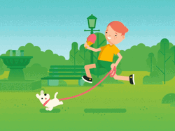 Dog Playing And Walking GIF