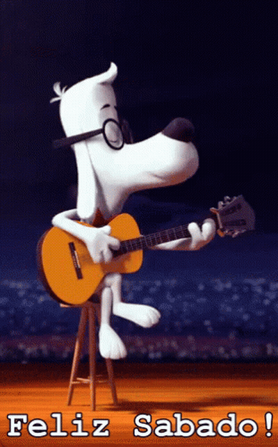 Dog Playing Guitar Feliz Sabado GIF