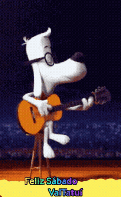 Dog Playing Guitar Feliz Sabado Vallatuf GIF