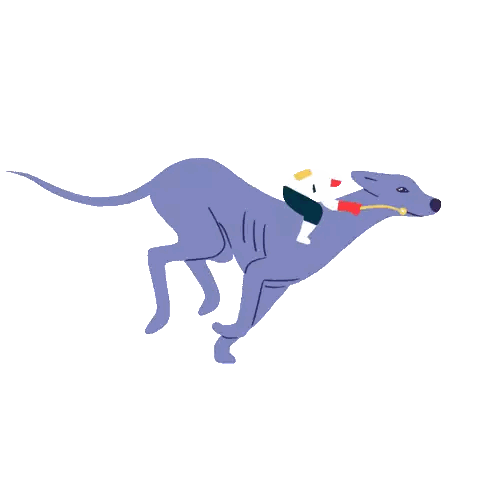 Dog Running With Person Riding Sticker