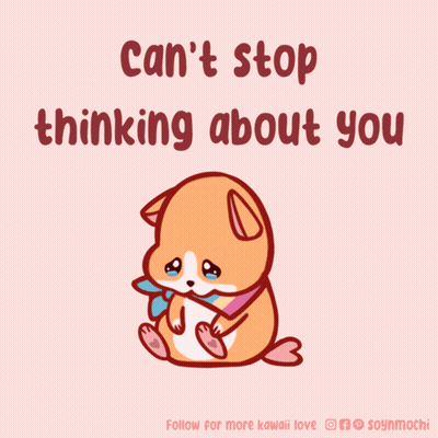 Dog Saying Can't Stop Thinking About You GIF