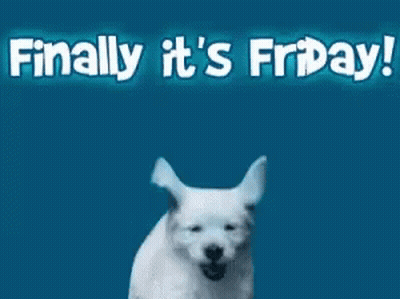Dog Saying Finally It's Friday GIF
