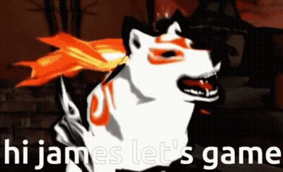 Dog Saying Hi James Let's Game GIF