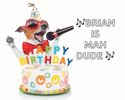 Dog Singing Into Microphone At Happy Birthday Cake GIF