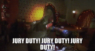 Dog Singing Into Microphone Jury Duty! GIF
