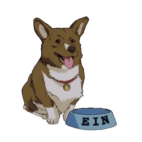 Dog Sitting Next To Ein Bowl Sticker
