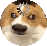 Dog Sitting With Loading Wheel Sticker