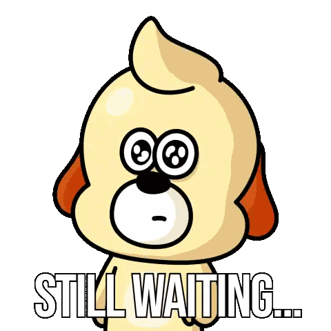 Dog Still Waiting Sticker