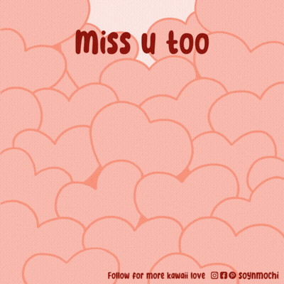 Dog Surrounded By Hearts Miss U Too GIF