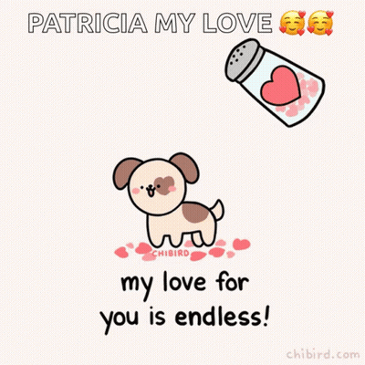 Dog Surrounded By Hearts Patricia My Love For You Is Endless GIF