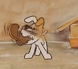 Dog Swinging Cartoon Shoes GIF